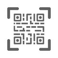 Scanner, barcode, qr code icon. Gray vector sketch