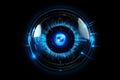 The scanner decodes the retinal data. Digital Retinal Recognition System. By generative Ai