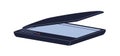 Scanner, digital scanning and document processing device. Flatbed machine, office supply. Electronic scanning tool. Scan