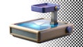 Scanner for document digitization and office equipment png transparent image Generative AI