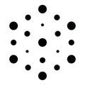 Abstract dots, dotted pattern, atom and nucleus sign Royalty Free Stock Photo