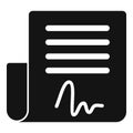 Scanner paper check icon simple vector. Detect privacy