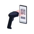 Scanner recognizing a QR code