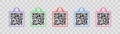 Scanning barcode banner graphic design. Set of vector frames of qr code and shopping bag vector design