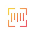 Scanning barcode pixel perfect gradient linear ui icon