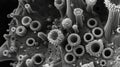 A scanning electron microscope image of a of centrioles small cylindrical structures involved in cell division and Royalty Free Stock Photo