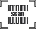 Scanning icon, QR code scanner black vector icon