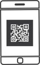 Scanning icon, QR code scanner black vector icon