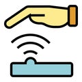 Scanning palm icon vector flat Royalty Free Stock Photo