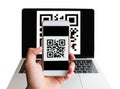 Scanning QR code forn laptop using mobile smartphone