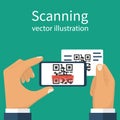 Scanning QR code Royalty Free Stock Photo