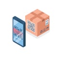Scanning QR code on mobile phone. Modern digital technology. Royalty Free Stock Photo