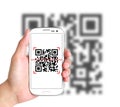 Scanning QR Code With Smart Phone Royalty Free Stock Photo