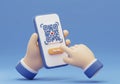 Scanning Qr Code on Smartphone with Hand Touching Screen Royalty Free Stock Photo
