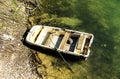 Scanno lake in Abruzzo Italy abandoned and sunken boat Royalty Free Stock Photo