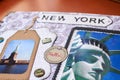 Scapbook new york album with textured paper