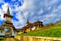 Scape of the buildings of Botiza monastery Romania