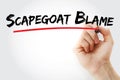 Scapegoat Blame text with marker