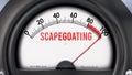 Scapegoating that is hitting a full scale, showing a very high level of scapegoating. Rising or maximum value Royalty Free Stock Photo