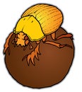 Scarab on a ball Royalty Free Stock Photo