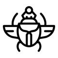 Scarab beetle africa icon, outline style