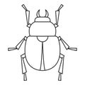 Scarab beetle icon, outline style