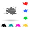 Scarab beetle multi color style icon. Simple glyph, flat vector of insect icons for ui and ux, website or mobile application