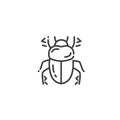 Scarab flat outline icon of Egypt, concept silhouette