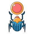 Scarab icon, cartoon style