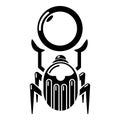 Scarab icon, simple black style