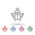 Scarab multi color icon. Simple thin line, outline of mythology icons for ui and ux, website or mobile application