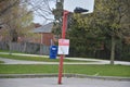 A COVID-19 closed public basketball court in Scarborough, Ontario.