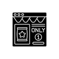 Scarcity marketing black glyph icon