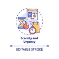 Scarcity and urgency concept icon