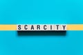 Scarcity word concept on cubes Royalty Free Stock Photo