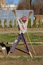 Scarecrow in the autumn garden Royalty Free Stock Photo