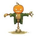 Scarecrow Cartoon Vector Illustration On White Background Royalty Free Stock Photo