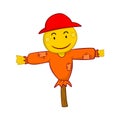 Scarecrow character. Vector cartoon isolated illustration Royalty Free Stock Photo