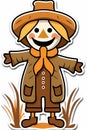 Scarecrow Clipart - Autumn Adventure Awaits Royalty Free Stock Photo