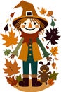 Scarecrow Clipart - Autumn Harvest Helper Royalty Free Stock Photo