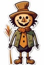 Scarecrow Clipart - Rustic Farmhouse Charm Royalty Free Stock Photo
