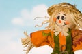 Scarecrow Closeup Against Blue Sky Royalty Free Stock Photo