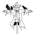 Scarecrow coloring book vector illustration