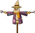 Cute Autumn Scarecrow Cartoon Character