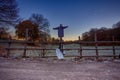 Scarecrow on a fence Royalty Free Stock Photo