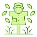 Scarecrow flat icon. Garden doll green icons in trendy flat style. Jackstraw gradient style design, designed for web and