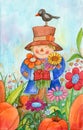 Scarecrow With Flowers