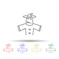 scarecrow halloween multi color style icon. simple thin line, outline vector of halloween icons for ui and ux, website or mobile