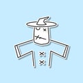 Scarecrow halloween sticker icon. Simple thin line, outline vector of halloween icons for ui and ux, website or mobile application Royalty Free Stock Photo