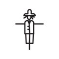 Scarecrow icon vector isolated on white background, Scarecrow sign , linear symbol and stroke design elements in outline style Royalty Free Stock Photo